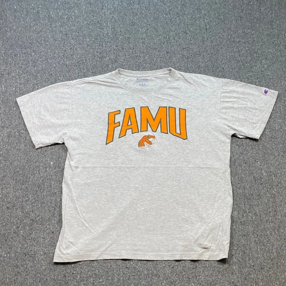 Champion FAMU TShirt XL Mens Gray Florida A&M University Rattlers Applique Logo - Picture 1 of 8